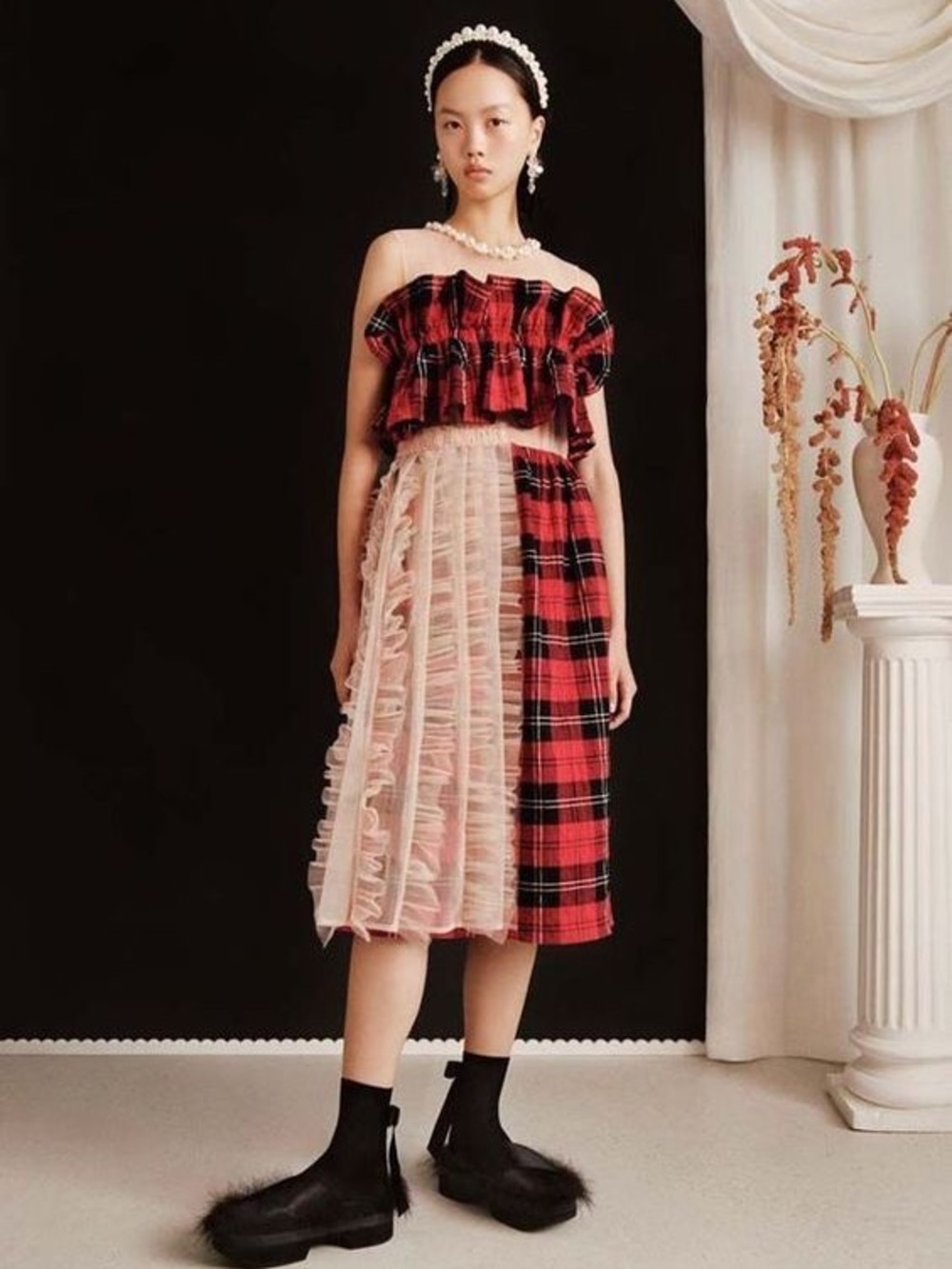 New Simone Rocha x H&M tartan plaid and tulle dress